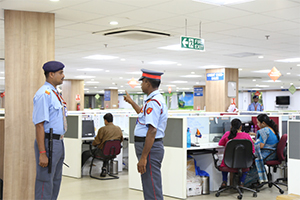 security personnel of pvs on duty in an office