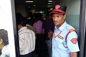 security guard of pvs on duty in a bank 1